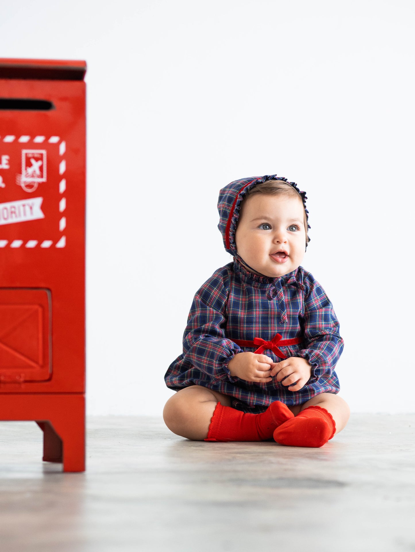 Ranita manga larga tartán marino y rojo