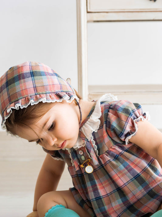 Ranita Madrid tartán rosado