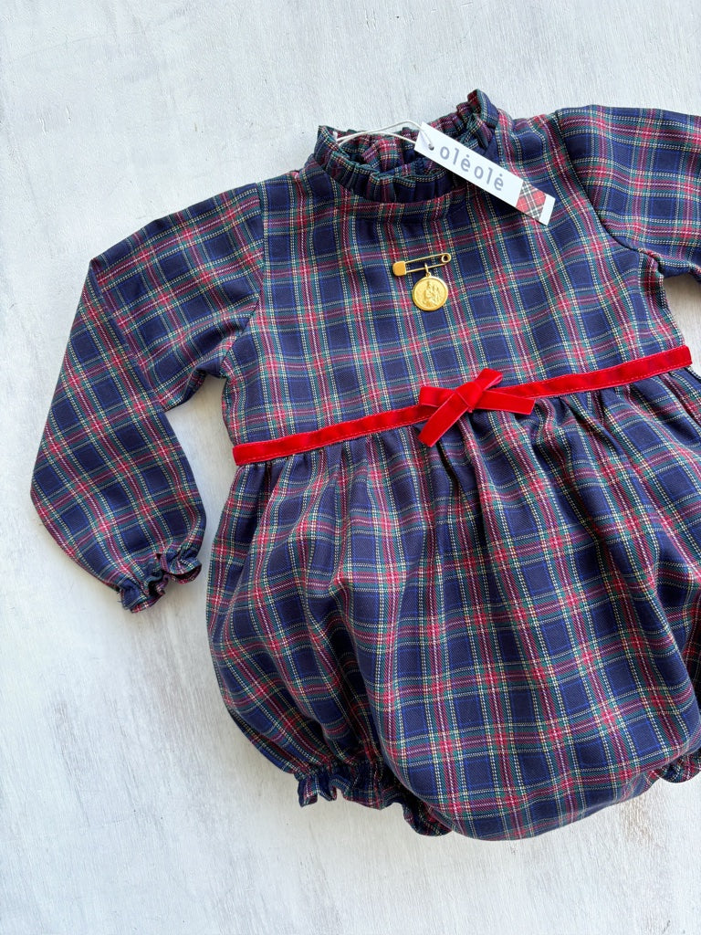 Ranita manga larga tartán marino y rojo