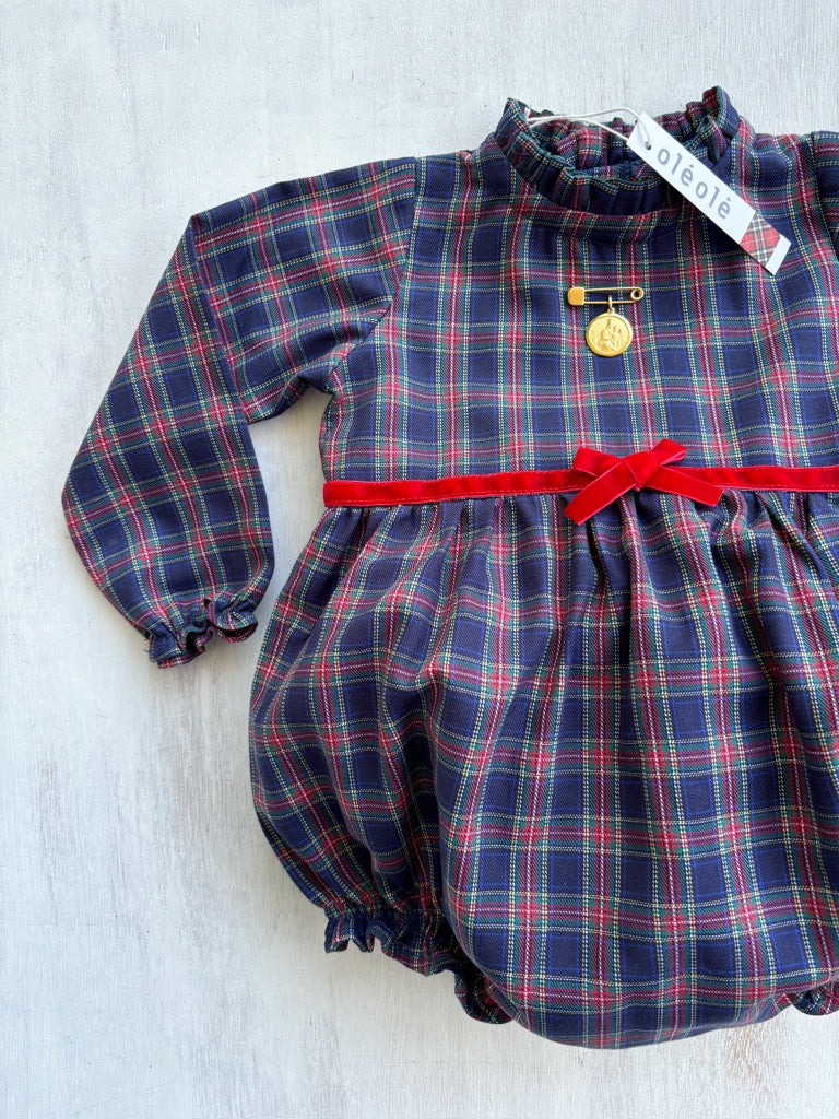 Ranita manga larga tartán marino y rojo