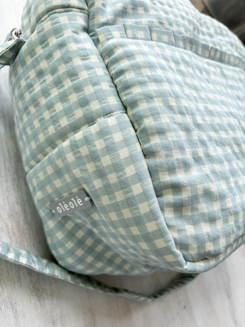 OlėOlėBag cuadros turquesa y beige