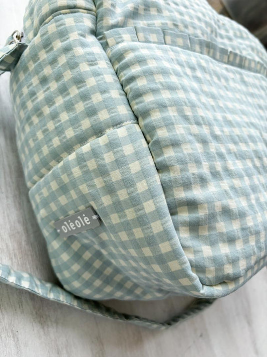 OlėOlėBag cuadros turquesa y beige
